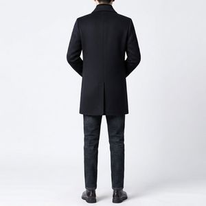 Korean Style Single Breasted Corduroy <b>Coat</b> for <b>Men</b> Medium to <b>Long</b> Standard Double-sided Parka with Winter Collar - Product Image 2