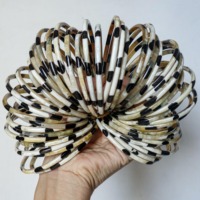 Bracelets classiques en corne de buffle naturelle polie, ensemble de bracelets porte-bonheur sertis en clos, cadeau écologique pour mariage et autres occasions féminines