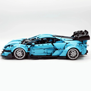 1:8 Super Sports Car <b>Building</b> Block Set 3601PCS Technical Racing Car <b>Model</b> Compatible With Lego Bricks Blue Hypercar - Product Image 3