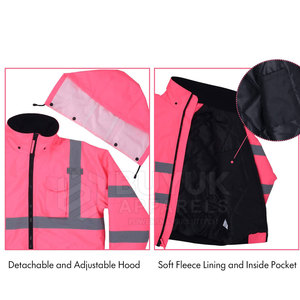 Hi Vis Reflective <b>Waterproof</b> Windproof Breathable 100% Polyester Fire Protection <b>Work</b> Jacket - Product Image 5