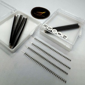 Extensiones de Pestañas Preformadas al por Mayor, Pelo Sintético, Ultra Speed Fan, Longitud Mixta 7-20mm, Curvatura C/DD/L/M, Negro Mate, Logotipo Personalizado - Product Image 1