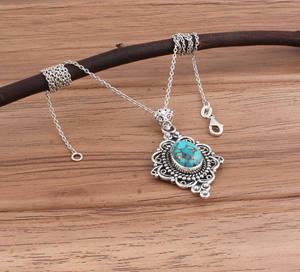 Colgante de Plata de Ley 925 con Baño de Platino Azul Natural, Gema Rectangular Vintage con Efecto Druzy, Joyería, Regalo de Aniversario - Product Image 2