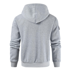 Sweat à capuche personnalisé pour homme en molleton 100 % coton respirant avec poche, coupe sportive classique, service OEM, hiver, basique, mélange de coton - Product Image 5