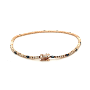 Bracelet en alliage plaqué or 14 carats avec accents de saphir et de zircon, style hip-hop, certifié IGI, bijoux pour femmes - Product Image 1