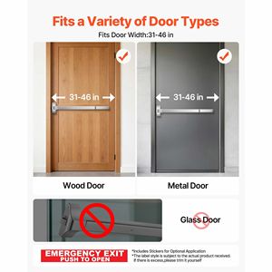 Barre anti-panique double verrouillage en acier inoxydable de 31 pouces pour porte commerciale, dispositif d'urgence - Product Image 2