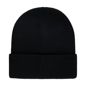 Gorro de Invierno Clásico Negro con Logotipo Personalizado, Diseño de Punto Acanalado, Borde Plegado, Cálido y Suave, Unisex, Estilo Casual Urbano - Product Image 3