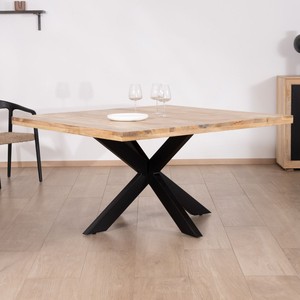 Vandana Ivory Element <b>dining</b> <b>table</b> 140x140cm, wood and industrial metal Character - Product Image 2