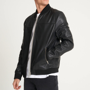 Wholesale <b>Genuine</b> <b>Leather</b> <b>Jackets</b> <b>Men</b> Custom <b>Leather</b> <b>Jacket</b> for <b>Men</b> <b>Leather</b> <b>Jacket</b> Custom Logo and Zipper - Product Image 4
