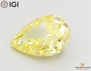 Diamant de laboratoire cultivé CVD de forme poire, couleur jaune vif fantaisie, clarté VS1, certifié IGI, 2,50 carats, pour pendentif de bijoux professionnel - Product Image 6