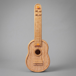 Juguete de Guitarra de Mimbre Hecho a Mano para Niños, Juguete de Imitación para Guardería, Instrumento Musical de Mimbre Natural, Decoración para Habitación Infantil - Product Image 1