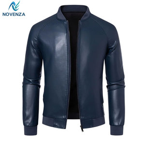 Veste d'hiver en cuir de vache pour homme moderne, confortable, décontractée, finition lisse, légère, écologique, poches zippées sécurisées, mode intemporelle - Product Image 1