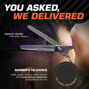 Ciseaux de coiffure en acier inoxydable de qualité supérieure, tendance et durables, pour une coupe fluide avec repose-doigts confortable - Product Image 6