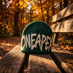 Custom Green Knit Beanie Hat White Logo Ribbed <b>Winter</b> <b>Cap</b> Unisex Streetwear Fashion Headwear Wholesale Manufacturer OEM - Product Image 5