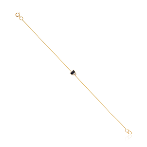 Best Selling Products Handmade <b>Solid</b> K14 Yellow <b>Gold</b> Blue Sapphire & Diamond Toi et Moi Dainty Bracelet Birthday Gift For Her - Product Image 5