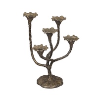 Candélabre en métal antique bougeoir vintage à 5 bras bougeoir conique pour décoration intérieure, centre de table de mariage, ornement
