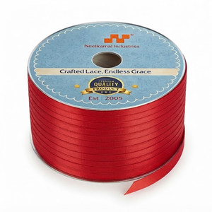 6mm Red Single Face Satin Ribbon Customizable Manufacturer 350 Meter Roll for Retail Packaging Holiday Displays Product <b>Bows</b> - Product Image 1