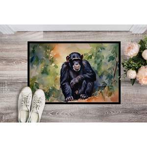 Paillasson antidérapant chimpanzé lavable à poils bas tapis d'entrée intérieur/extérieur 24H X 36W tapis de porte avant - Product Image 2