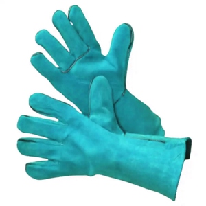 ถุงมือเชื่อมหนังวัวแท้สีแดงพรีเมียม ป้องกันความร้อน ป้องกันประกายไฟ อุปกรณ์ป้องกันสำหรับดับเพลิง สะท้อนแสงเพื่อความปลอดภัย - Product Image 3