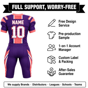 Conjunto de Uniforme de Fútbol Americano Personalizado para Hombre, Sublimado, Cuello en V, Manga Corta, Poliéster Transpirable, Ajustado, para Todas las Temporadas - Product Image 2