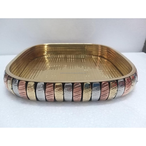 ชามเสิร์ฟขนมทองเหลืองพร้อมถาดทำด้วยมือชามถั่ววันที่ขนาดกลาง - Product Image 4