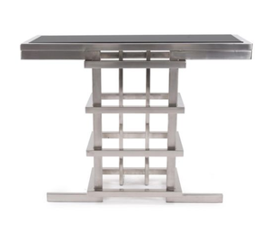 Modern Hotel-Style Metal <b>Console</b> <b>Table</b> with Storage Rectangular Design Decorative Geometric <b>Legs</b> for Entryway - Product Image 2