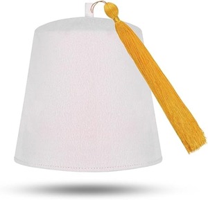 Masonic Order of the Eastern Star OES <b>White</b> Fez Hat Fabric type100% Wool Care instructions Dry Clean Only - Product Image 5