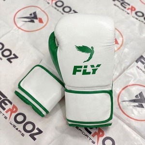 Guantes de Boxeo Fly, Blancos y Marrones, de Cuero, con Cierre de Velcro en los Dedos, Equipo de Entrenamiento para Adultos - Product Image 3