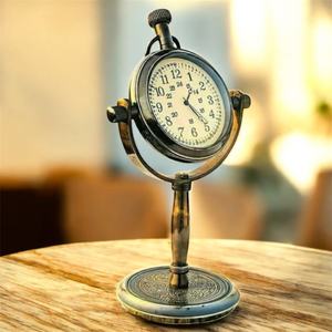 Stylish Hammered Metal Pen Holder Clock Rotating <b>Sand</b> <b>Timer</b> Elegant Desktop - Product Image 2