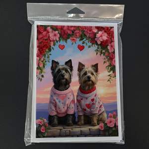 Whimsical A7 Size <b>5x7</b> Two Hearts Skye Terrier Greeting Cards Pack of 8 Blank Note Cards with <b>Envelopes</b> - Product Image 3