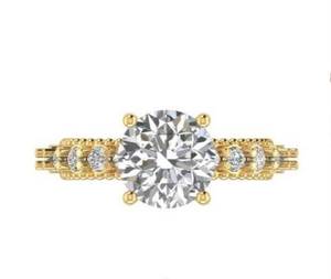 Bague de fiançailles en diamant de 1,47 carat, or rose, sertissage partagé, deux tons, bijoux de mariage pour femmes - Product Image 2