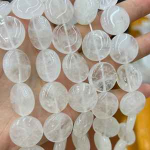 Cuentas de cristal blanco, cuentas de piedras preciosas naturales en hebra para la fabricación de joyas y manualidades DIY - Product Image 2