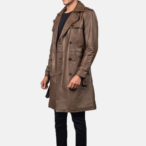 Manteau en cuir de mouton anti-plis pour homme au design unique, 50 % rembourré de duvet de canard, haute qualité, service OEM/ODM personnalisé - Product Image 2