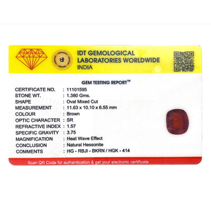 Handcrafted 6.9 Ct Natural Hessonite Gomed Oval Cut Loose Gemstone for Jewelry - Product Image 4