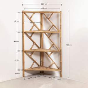 Estante de Bambú Natural, Organizador de Almacenamiento de Esquina de Múltiples Niveles para Sala de Estar, Dormitorio, Decoración del Hogar - Product Image 2