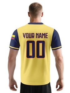 Camiseta de Fútbol para Hombre, Cuello en V, Manga Corta, Nombre y Número Personalizados, Ropa Deportiva Transpirable de Poliéster, Uniforme para Equipo Adulto - Product Image 5
