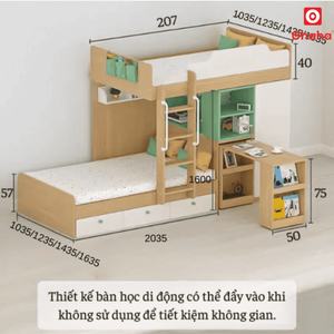 Lit superposé intelligent Ohaha avec armoire et bureau - GTTM016 - Product Image 5