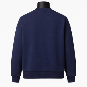 Sweat-shirt uni pour homme en coton épais de qualité supérieure, sweat-shirt en molleton à col rond surdimensionné pour homme - Product Image 3