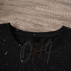 T-shirt surdimensionné personnalisé avec imprimé étoiles de la galaxie, pour hommes et femmes, streetwear, hip hop, décontracté, en coton noir, tee-shirt graphique, mode estivale unisexe - Product Image 6