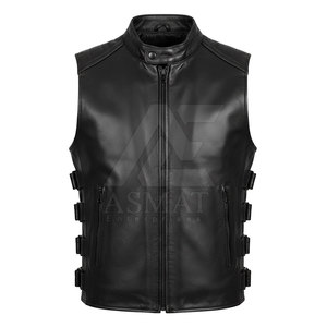 Nouveau Gilet en Cuir Perforé Noir pour Motard Professionnel 2026 avec Logo Personnalisé - Product Image 6