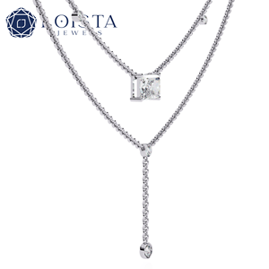 Collar de Lujo Europeo Americano de Alta Gama con Diamantes Completos, Colgante de Moda Sencillo, Cadena de Clavícula de Tendencia, Estilo Celebridad Online - Product Image 2