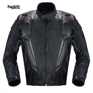 Giacca da Moto Nera in Twill per Uomo, Manica Lunga, Antivento, Protezione per Tutte le Stagioni - Product Image 4