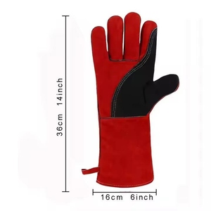 อุปกรณ์ป้องกันส่วนบุคคล ถุงมือเชื่อมแบบเคลือบอลูมิเนียมเต็มรูปแบบสำหรับงานเชื่อม ถุงมือหนังอุตสาหกรรมพาราอะรามิด - Product Image 5