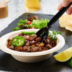 ช้อนพลาสติกแบบใช้แล้วทิ้งสีดำแบบหนาพิเศษ 100 ชิ้น สำหรับงานปาร์ตี้ งานอีเว้นท์ อาหารค่ำ และของตกแต่ง - Product Image 2