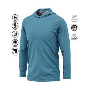 Sweat à capuche noir pour homme, manches longues, respirant, léger, UPF 50, 100% polyester, motif multi-imprimé, idéal pour les activités sportives - Product Image 3