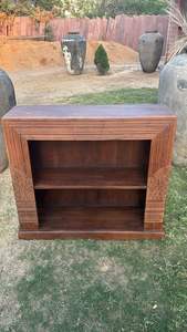 Modern Luxury 2-Tier Wooden Solid Wood <b>Leaning</b> <b>Bookshelf</b> Industrial Style Storage for Home Office and Dining Room - Product Image 2