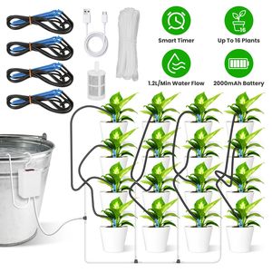 Kit Irrigazione Automatica Intelligente a Goccia Silenzioso 4W con 16 Punte a Goccia, Allarme Basso Livello Acqua e Batteria, Dispositivo Efficiente per l'Irrigazione delle Piante da Esterno - Product Image 2