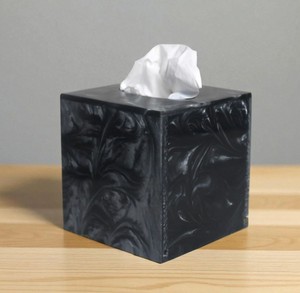 Elegant Resin Tissue Box Holder Modern Decorative Facial Tissue Organizer for Living Room Bedroom Desk - Product Image 1