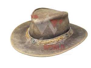 Sombrero Vaquero Formal de Cuero Vacuno Auténtico, de Alta Calidad, Ligero, para Viajes al Aire Libre, con Correa Ajustable, Unisex, Sombrero Occidental de Cuero a la Moda - Product Image 5