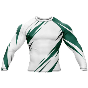 เสื้อแรชการ์ดแขนสั้นคุณภาพสูงสำหรับผู้ชาย เหมาะสำหรับว่ายน้ำและเล่นเซิร์ฟ  แบบซับลิเมชั่นเต็มตัว  เสื้อคอมเพรสชั่นขายส่ง เสื้อยืดผู้ชาย MMA Rashguard - Product Image 1