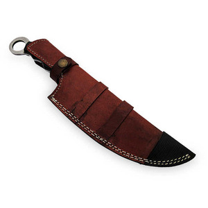 Customizable Tracker Knives with Damascus Steel Blade and Horn Handle for Camping Featuring Tracker Knifes With Leather Sheath - Product Image 5